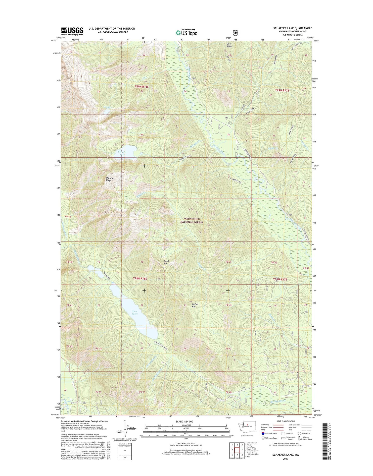 Schaefer Lake Washington US Topo Map Image