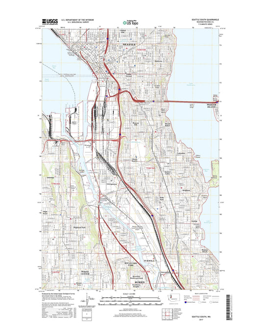 Seattle South Washington US Topo Map Image