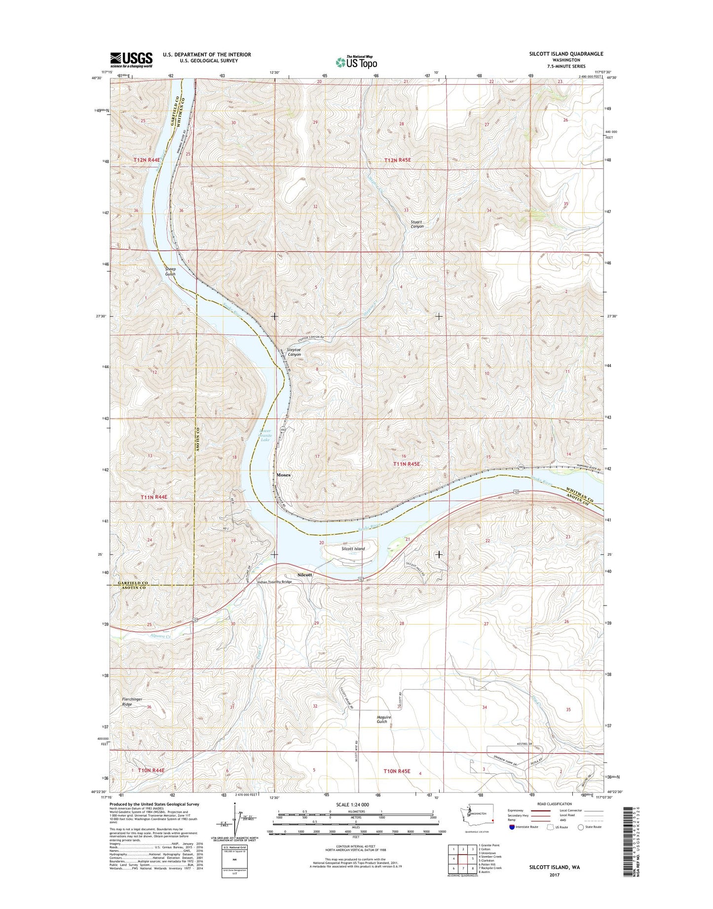 Silcott Island Washington US Topo Map Image