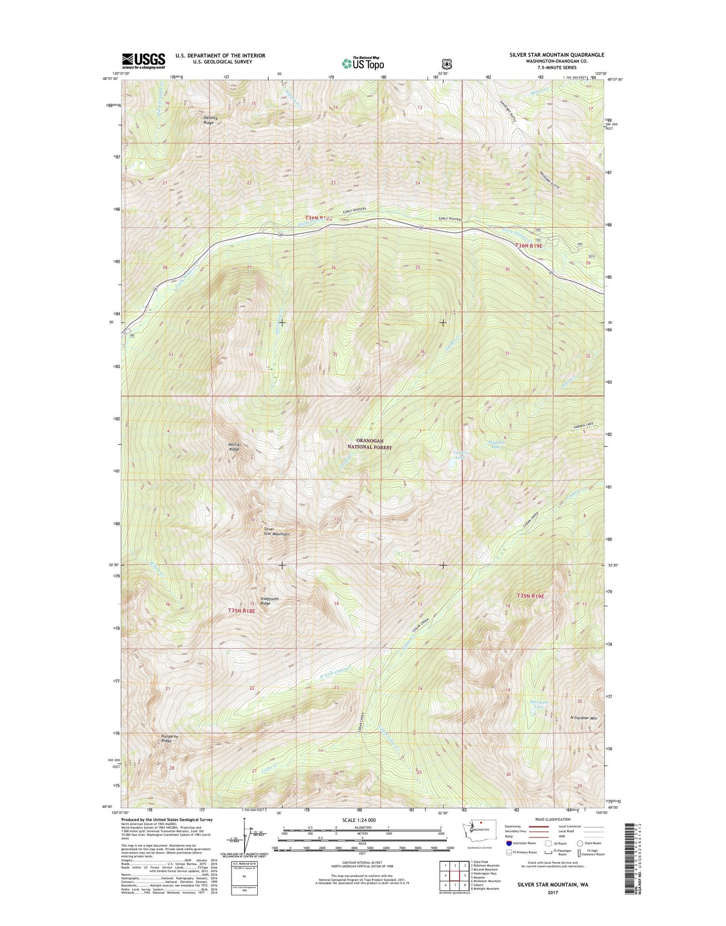 Silver Star Mountain Washington US Topo Map Image
