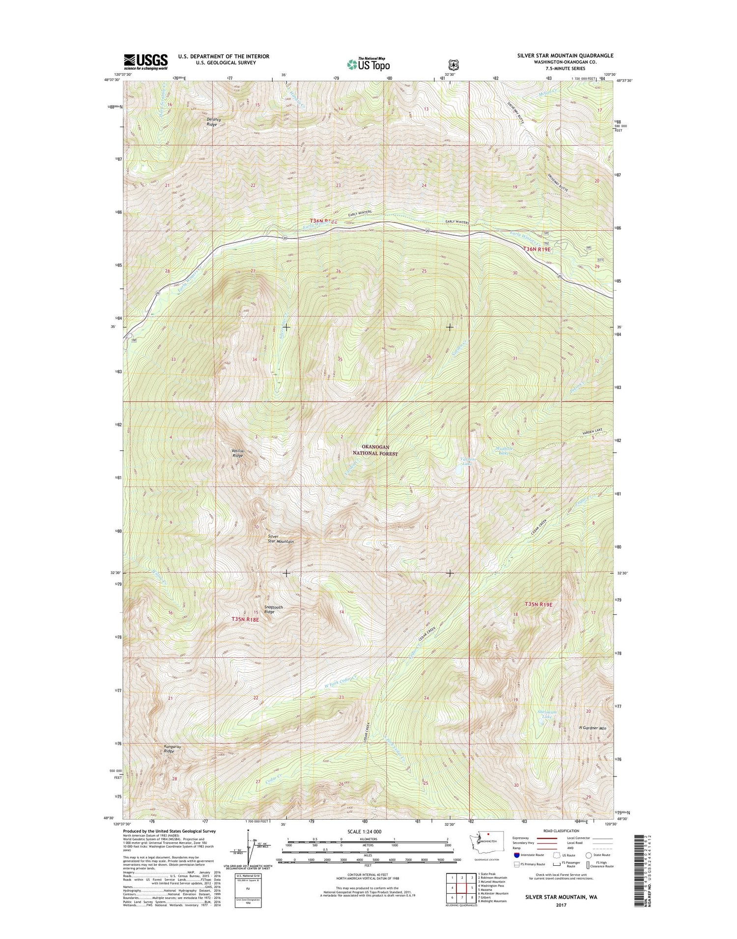 Silver Star Mountain Washington US Topo Map Image