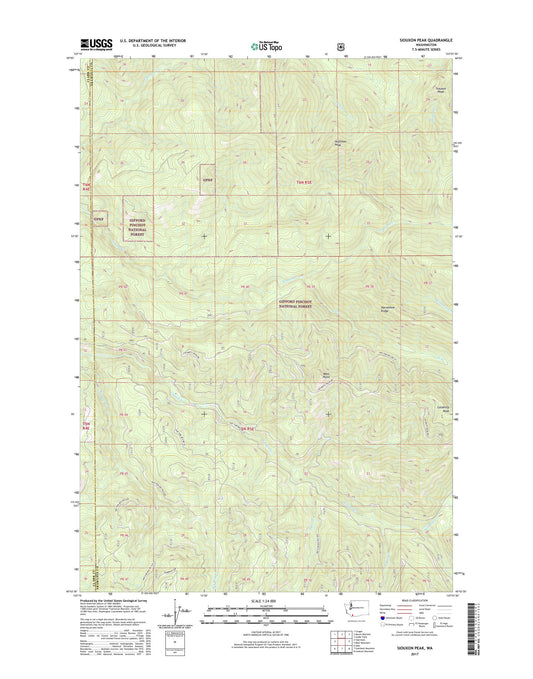 Siouxon Peak Washington US Topo Map Image