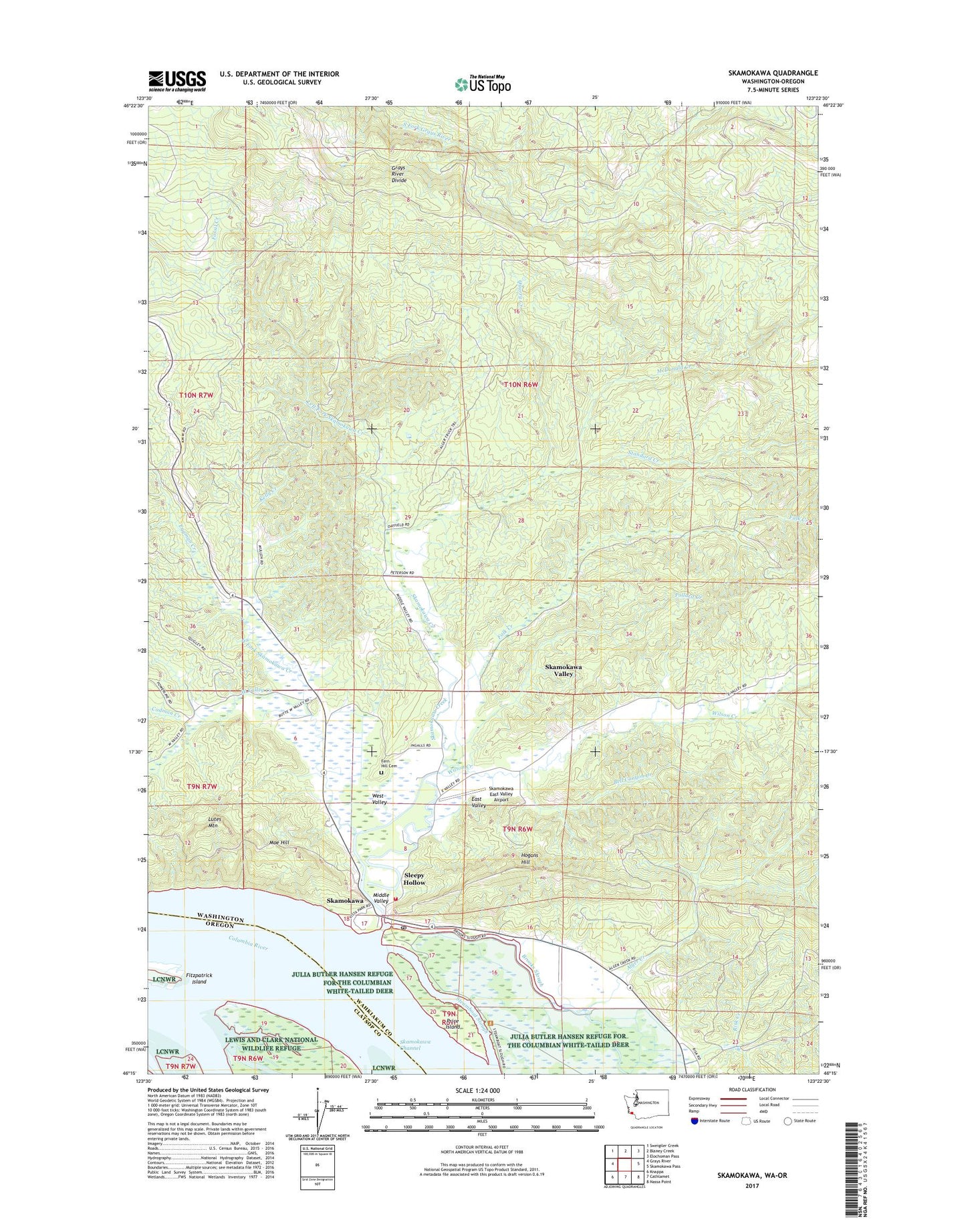 Skamokawa Washington US Topo Map Image