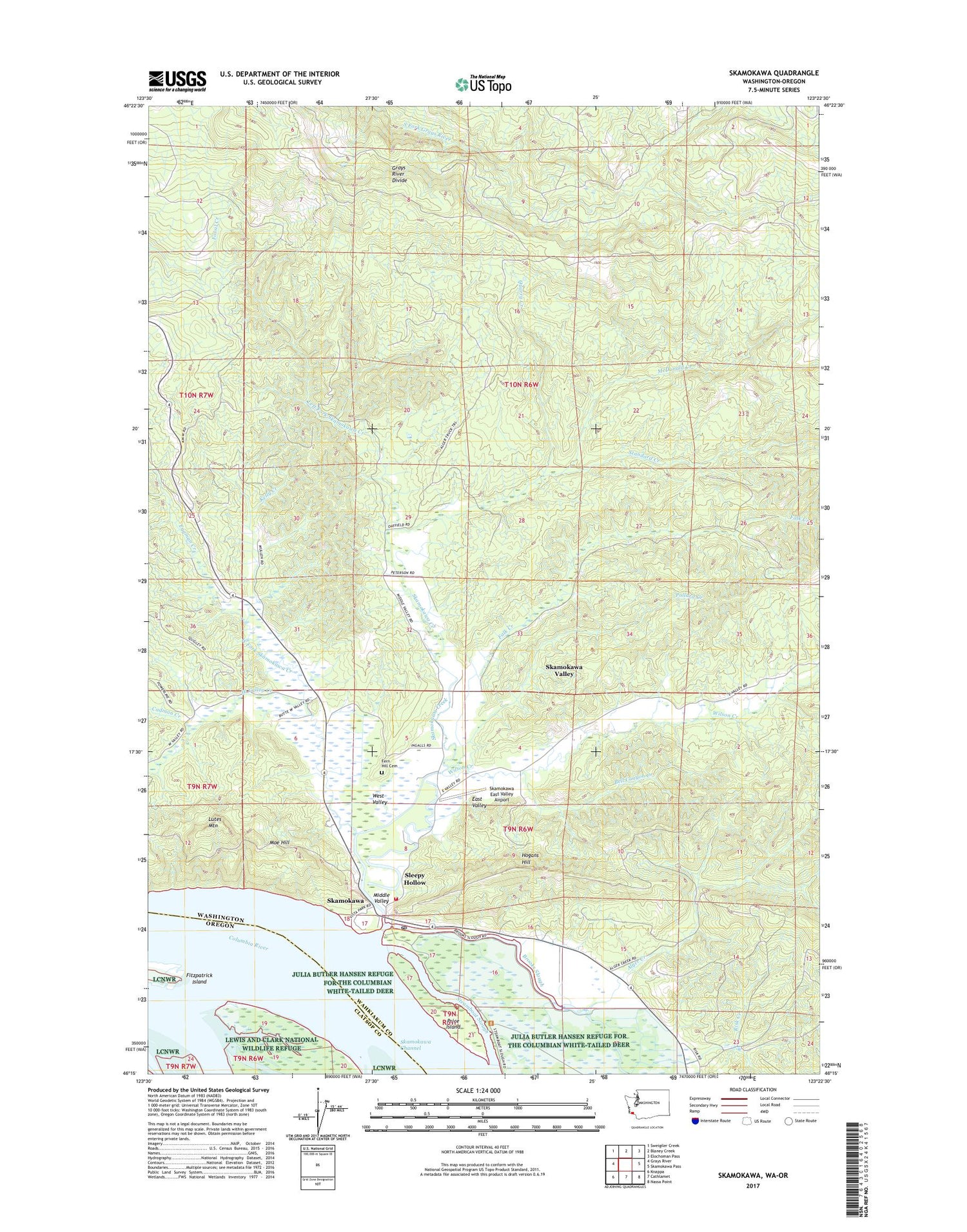 Skamokawa Washington US Topo Map Image