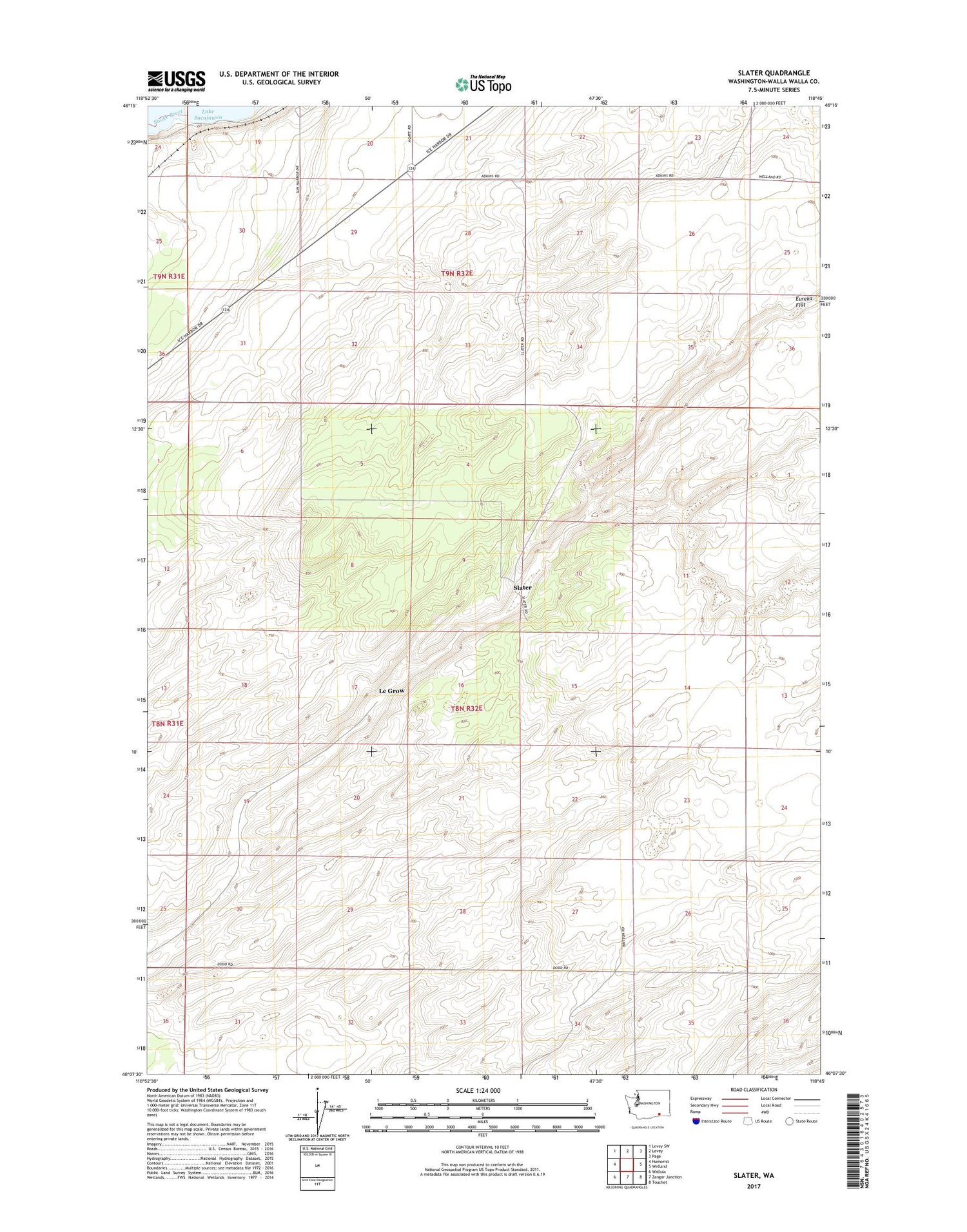 Slater Washington US Topo Map Image