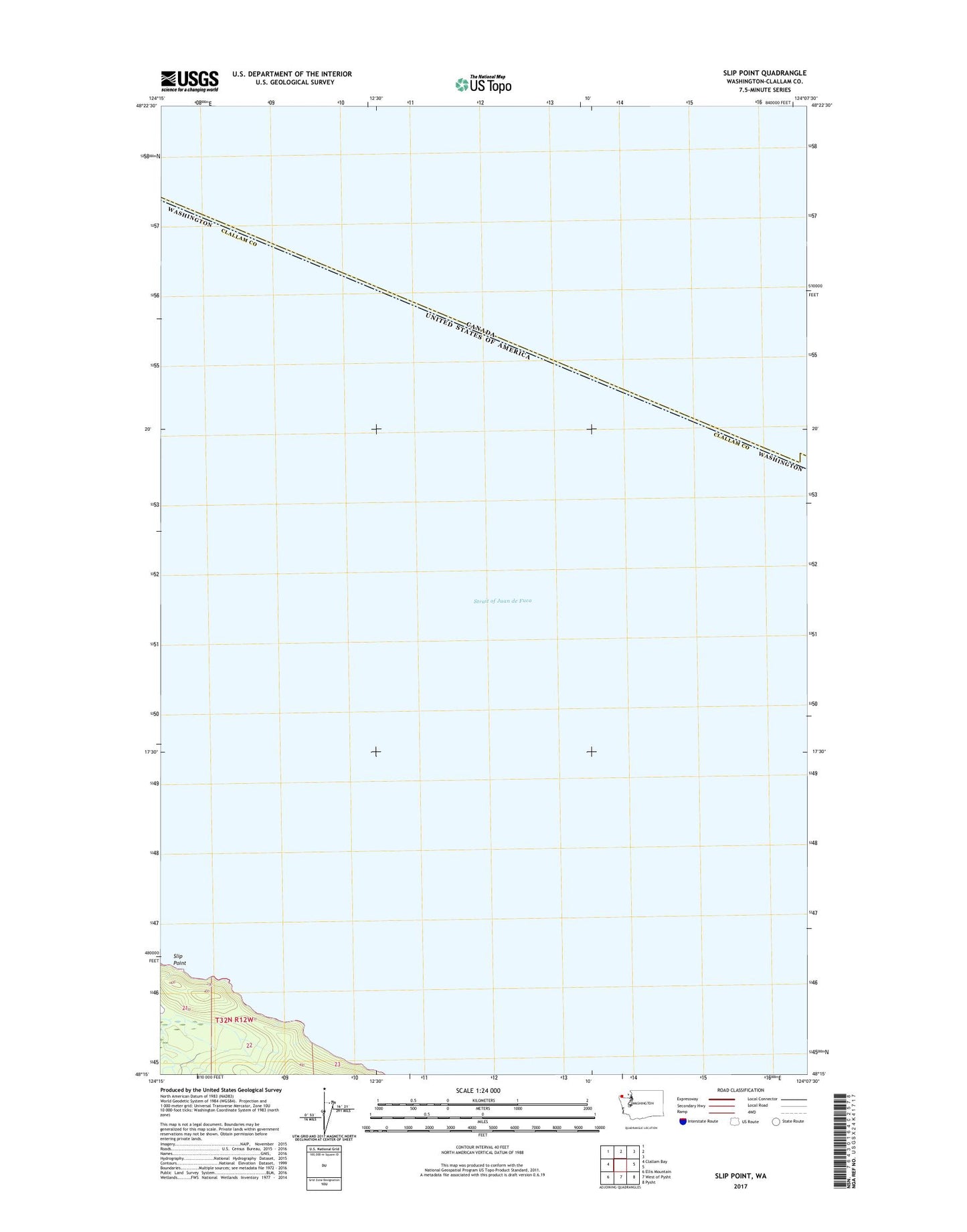 Slip Point Washington US Topo Map Image