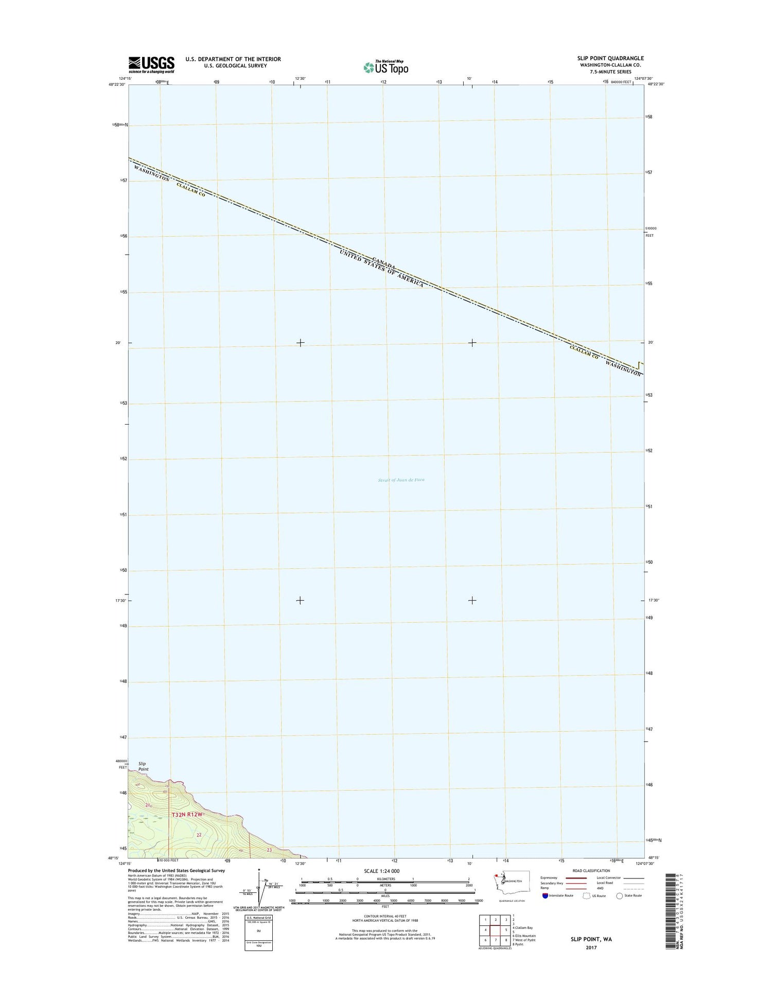 Slip Point Washington US Topo Map Image