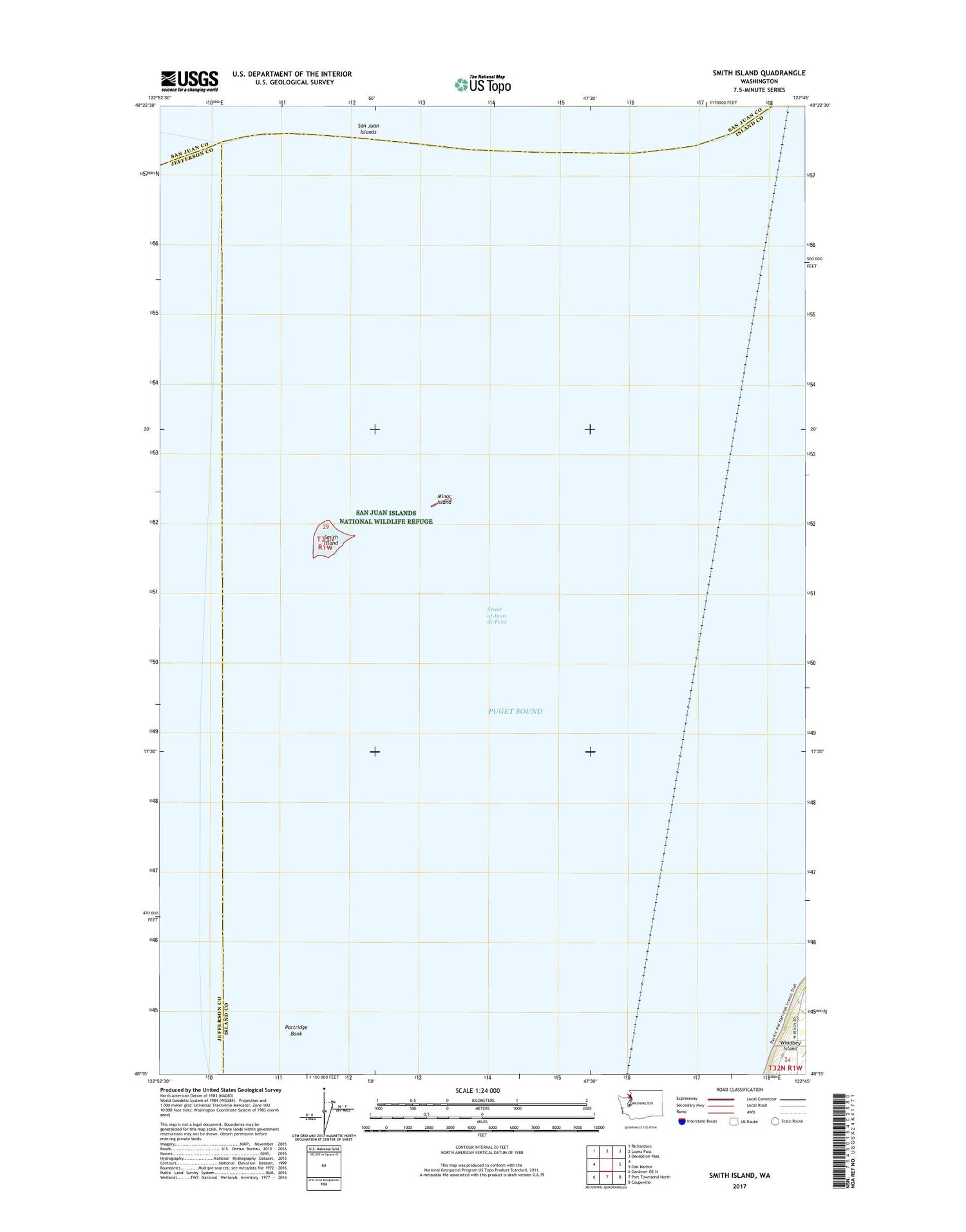 Smith Island Washington US Topo Map Image