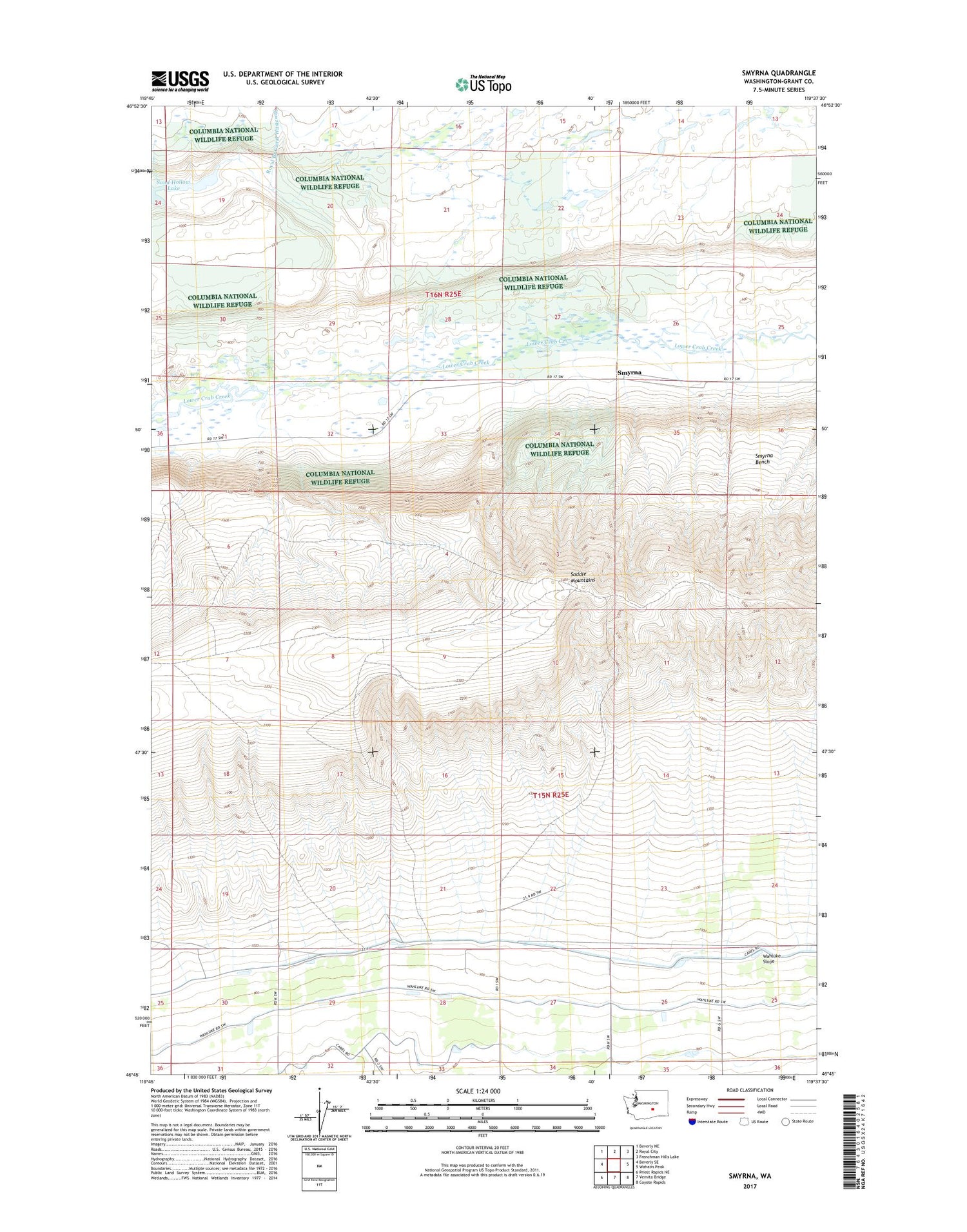 Smyrna Washington US Topo Map Image