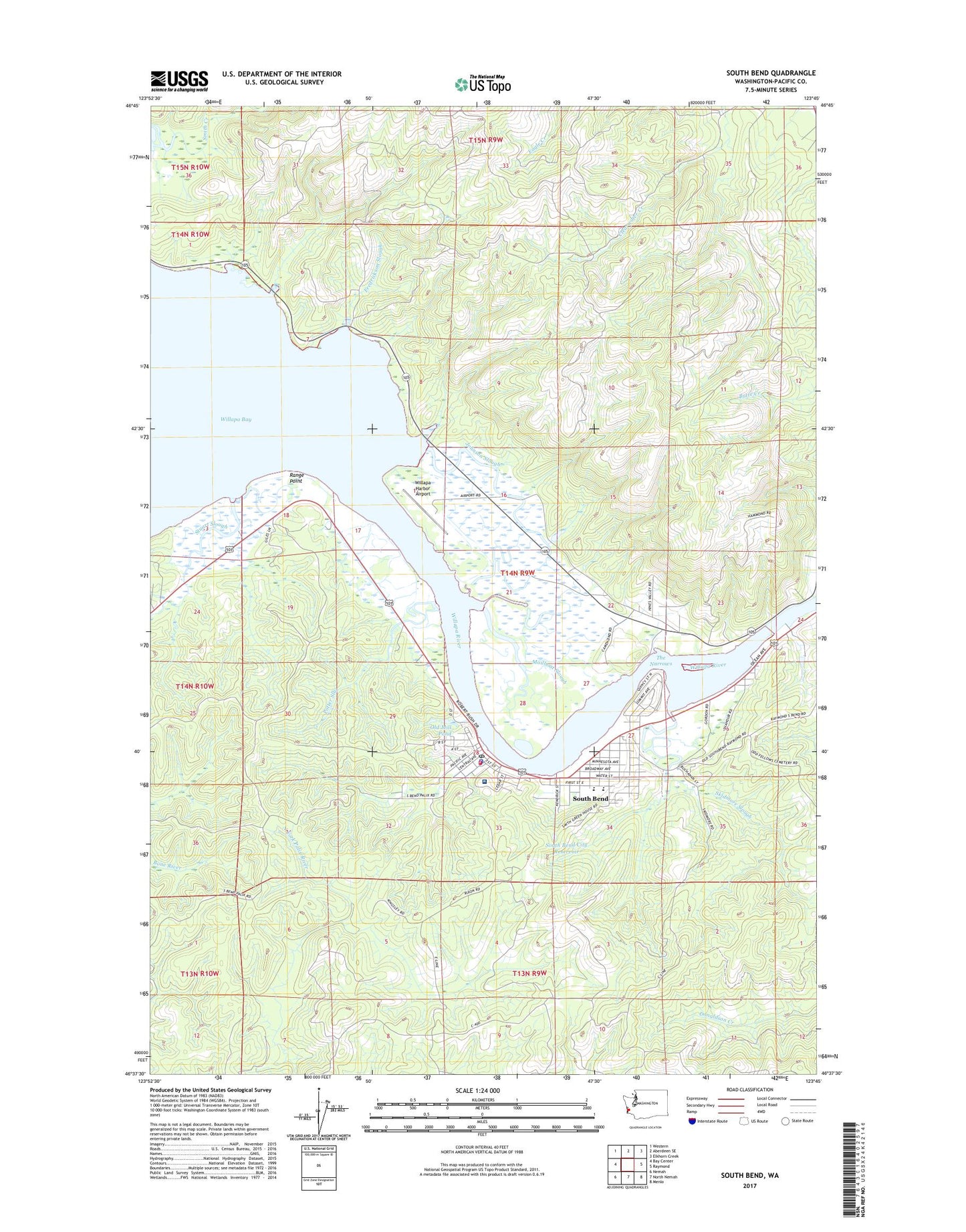 South Bend Washington US Topo Map Image