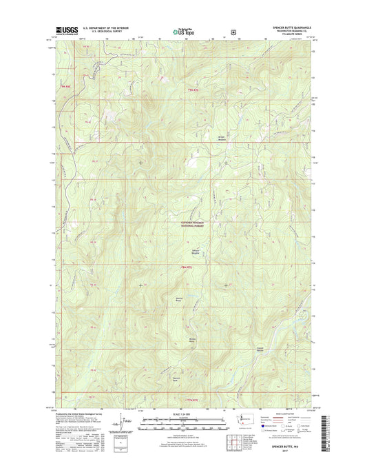 Spencer Butte Washington US Topo Map Image