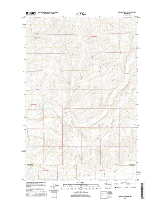 Sprague Lake SW Washington US Topo Map Image