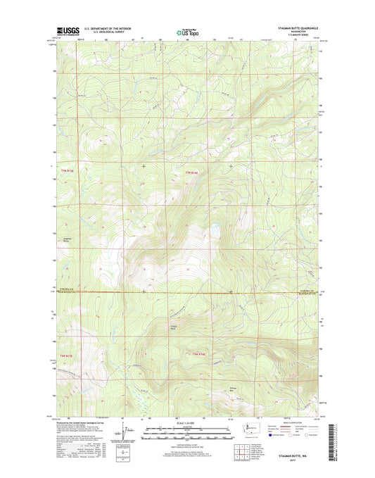 Stagman Butte Washington US Topo Map Image