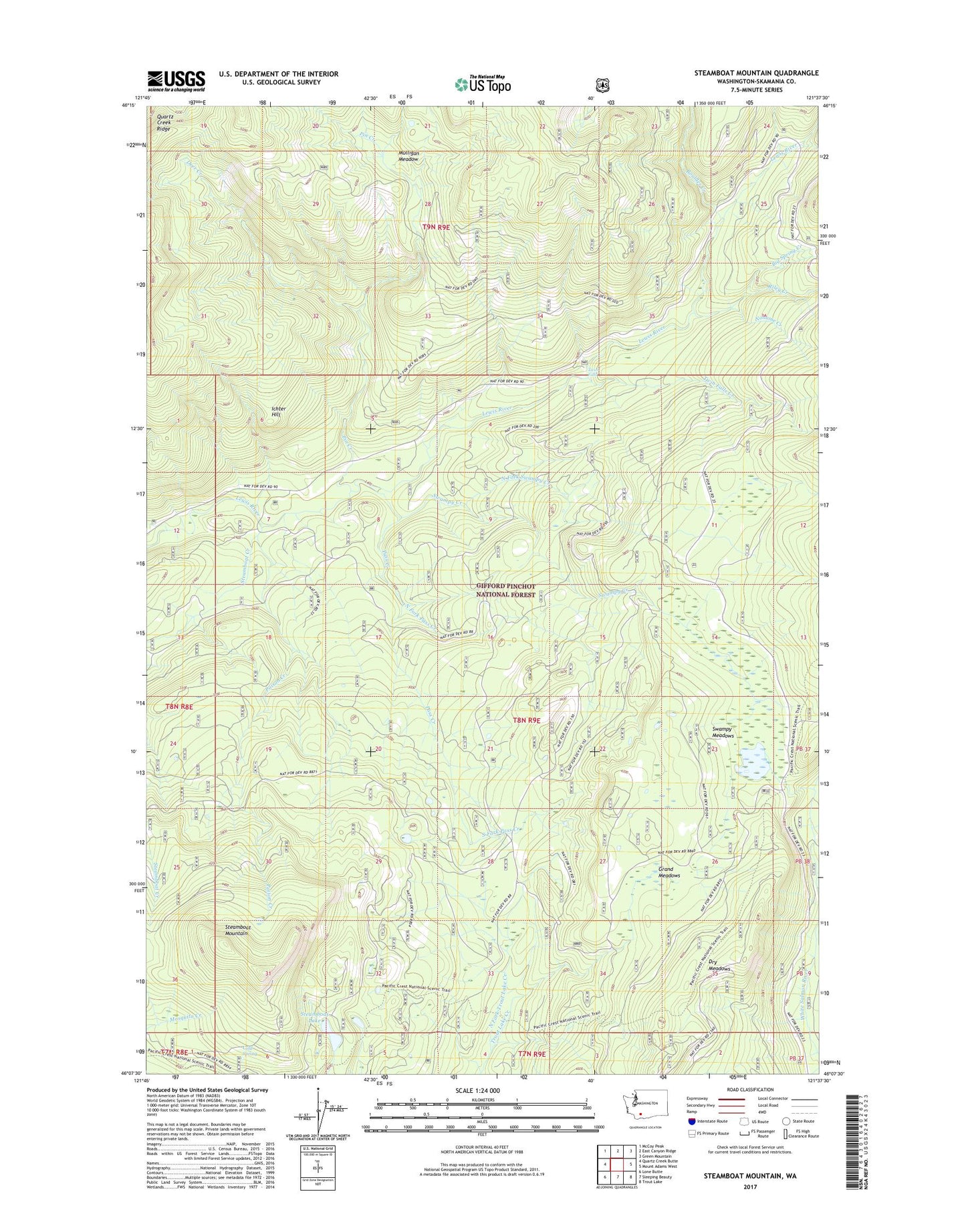 Steamboat Mountain Washington US Topo Map Image
