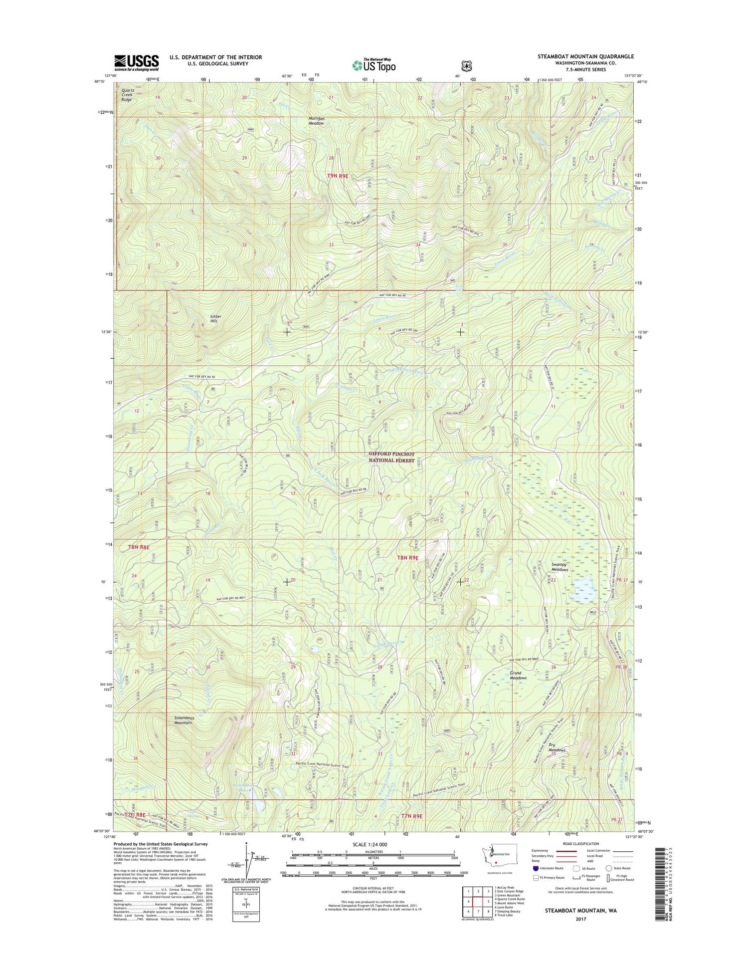 Steamboat Mountain Washington US Topo Map Image