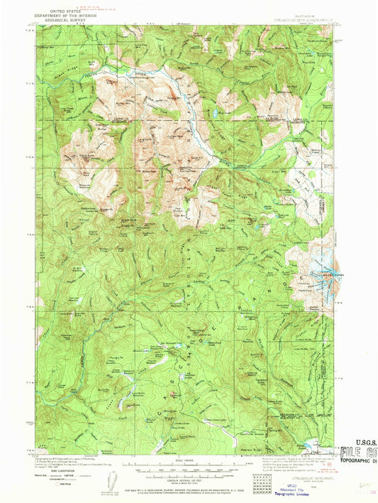 Historic 1926 Steamboat Mountain Washington 30'x30' Topo Map Image
