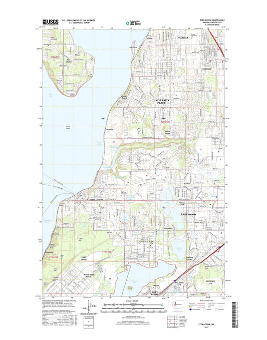 Steilacoom Washington US Topo Map Image