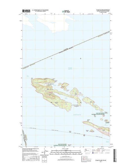 Stuart Island Washington US Topo Map Image