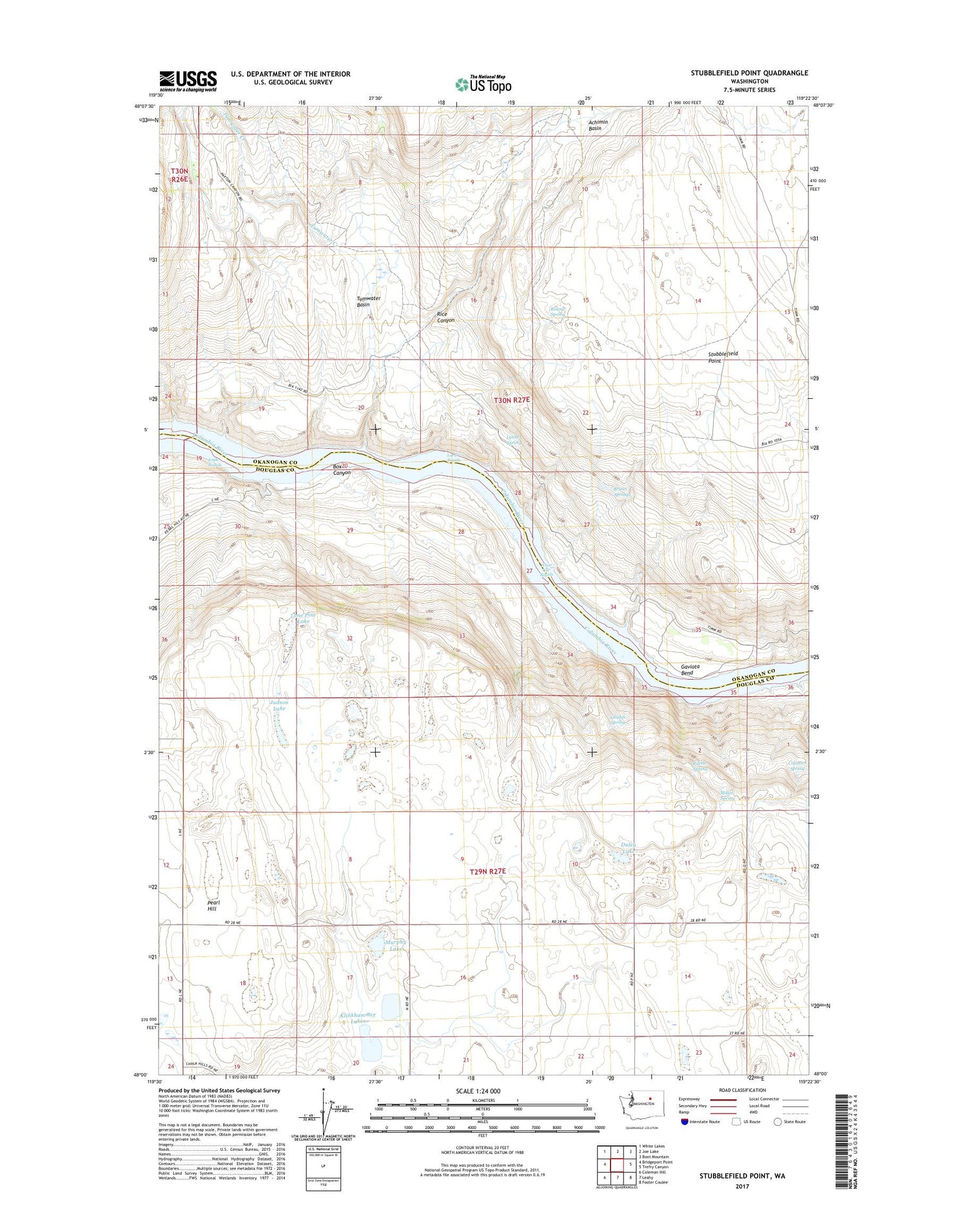 Stubblefield Point Washington US Topo Map Image