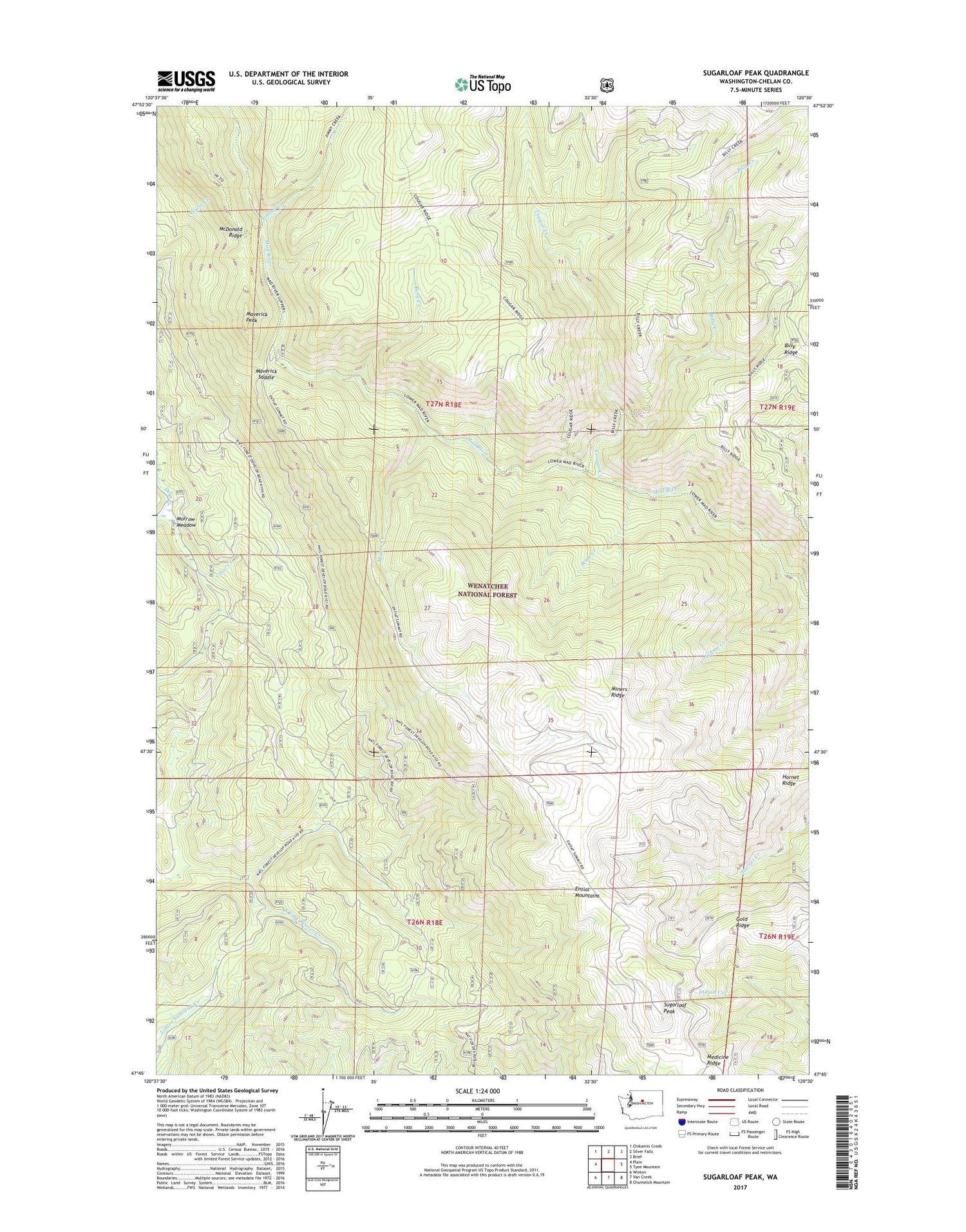 Sugarloaf Peak Washington US Topo Map Image