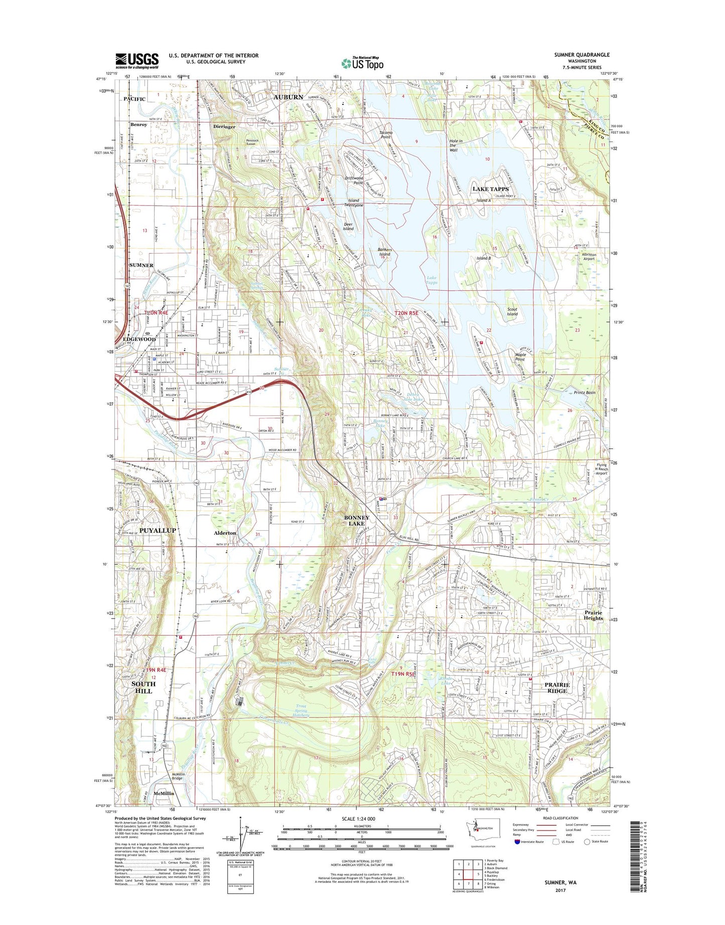Sumner Washington US Topo Map Image