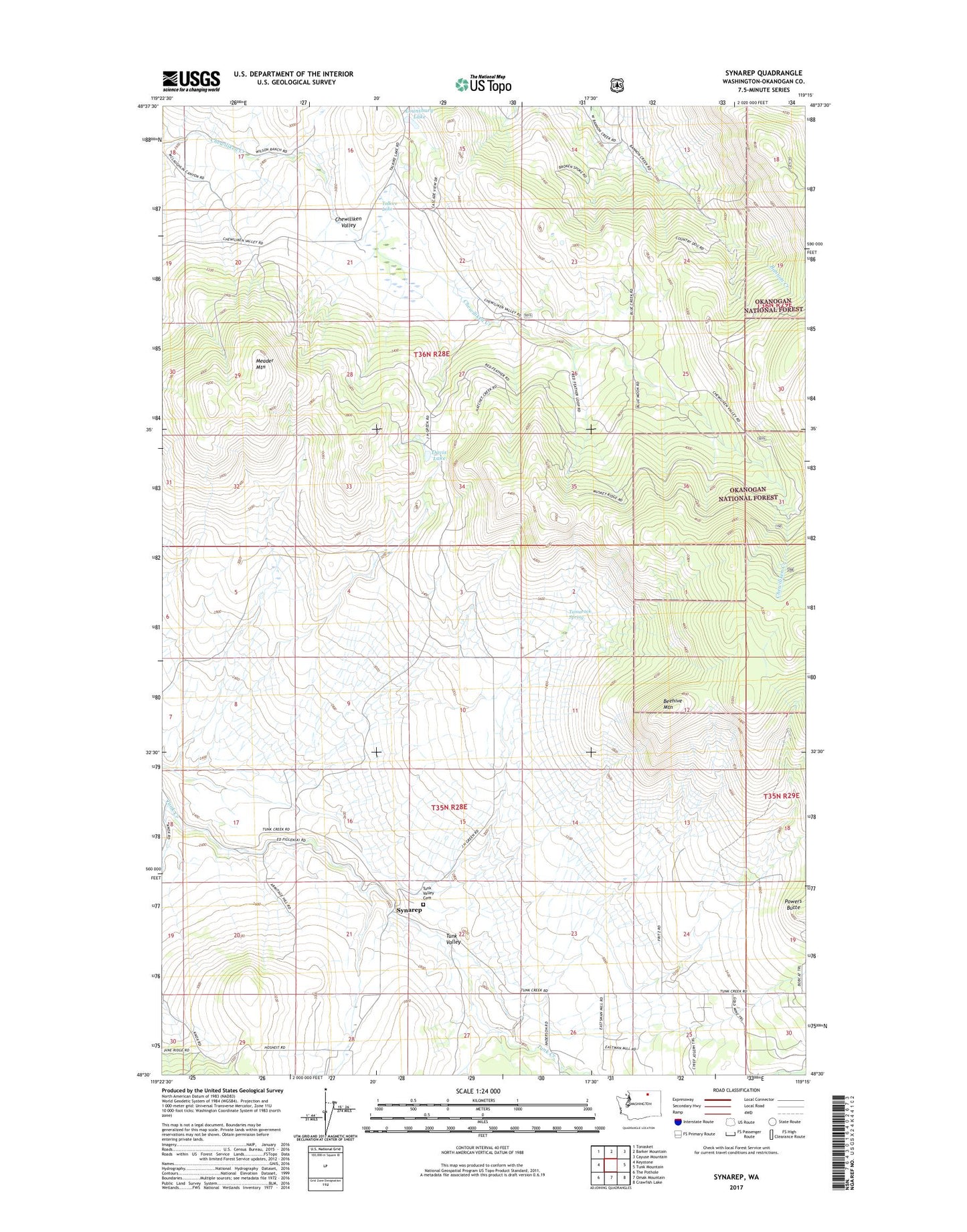 Synarep Washington US Topo Map Image