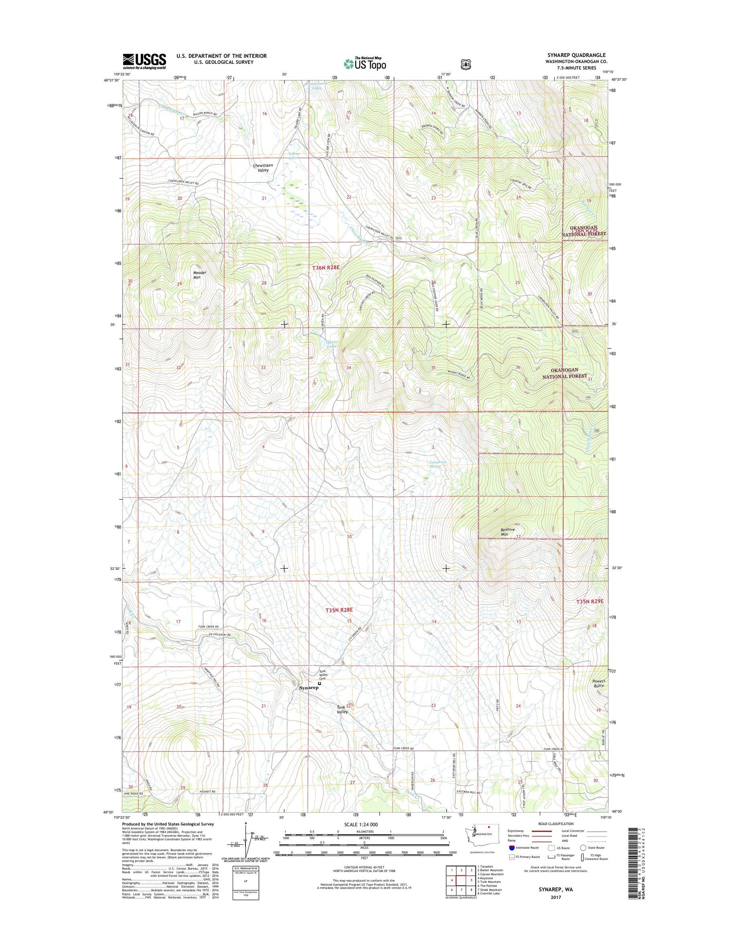 Synarep Washington US Topo Map Image