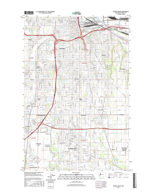 Tacoma South Washington US Topo Map Image