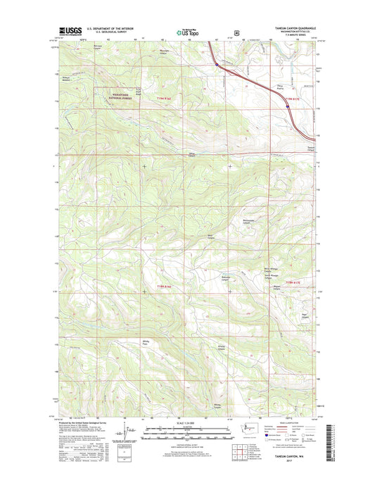 Taneum Canyon Washington US Topo Map Image