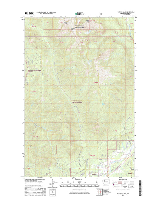Tatoosh Lakes Washington US Topo Map Image