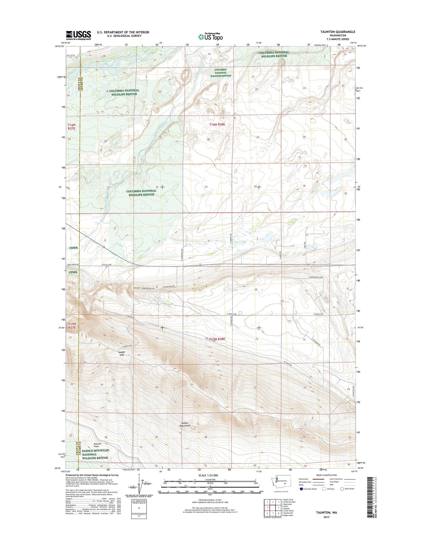 Taunton Washington US Topo Map Image