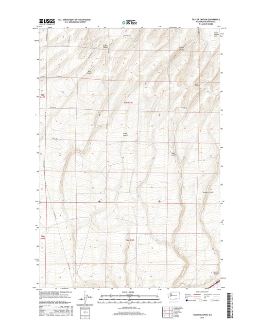Taylor Canyon Washington US Topo Map Image