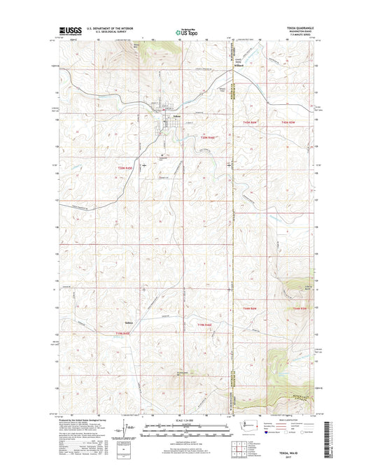 Tekoa Washington US Topo Map Image