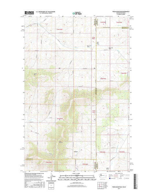 Tekoa Mountain Washington US Topo Map Image