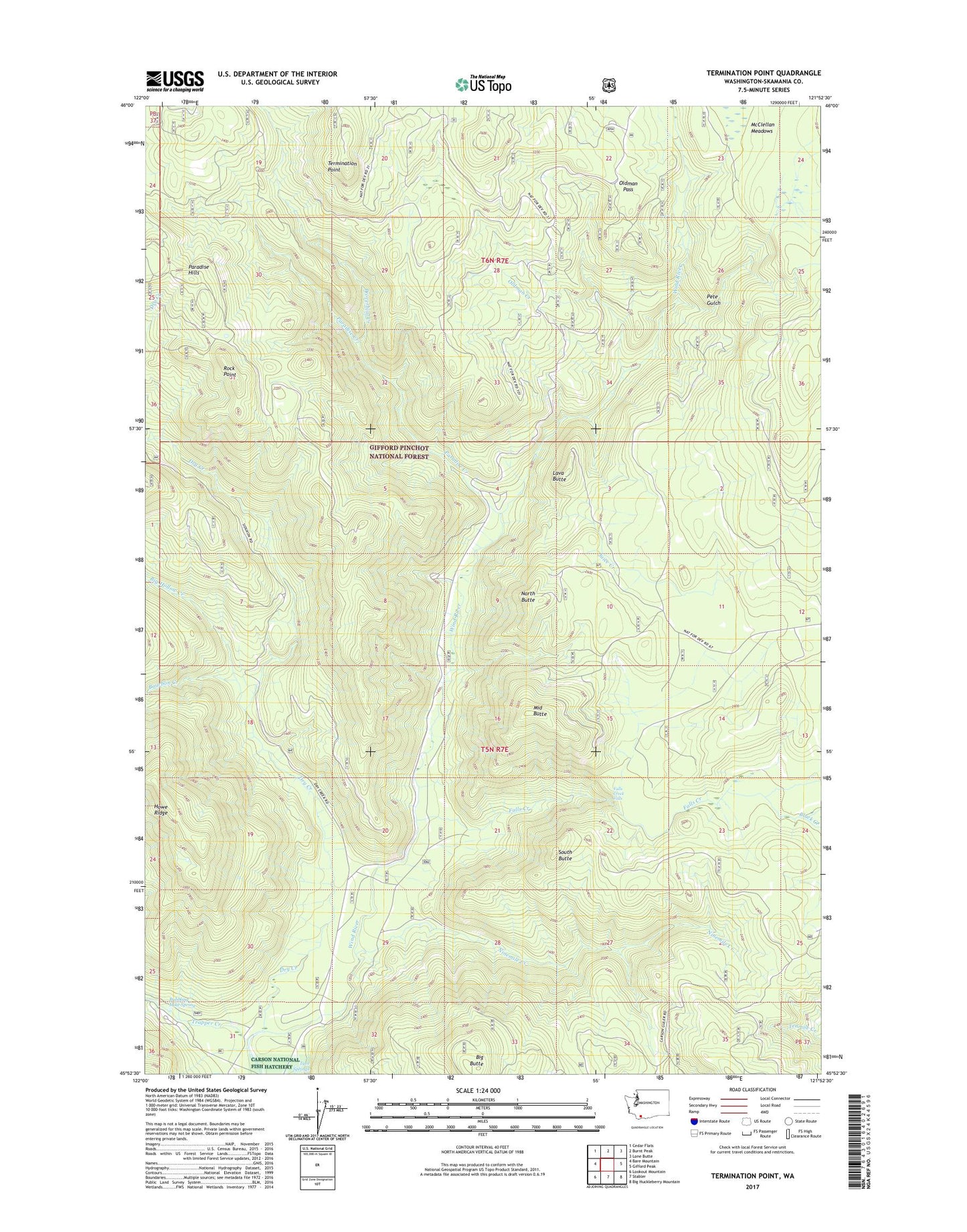 Termination Point Washington US Topo Map Image