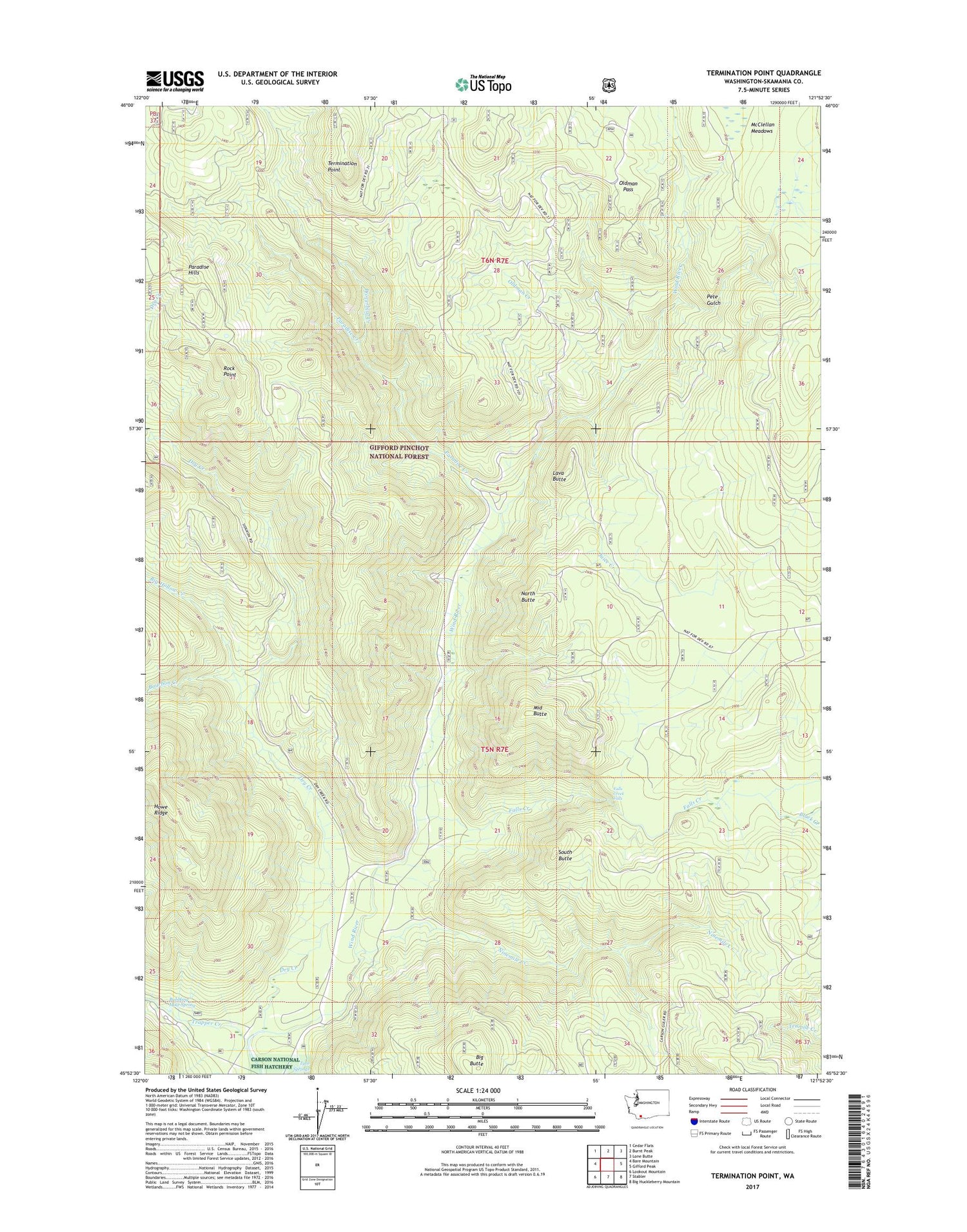 Termination Point Washington US Topo Map Image
