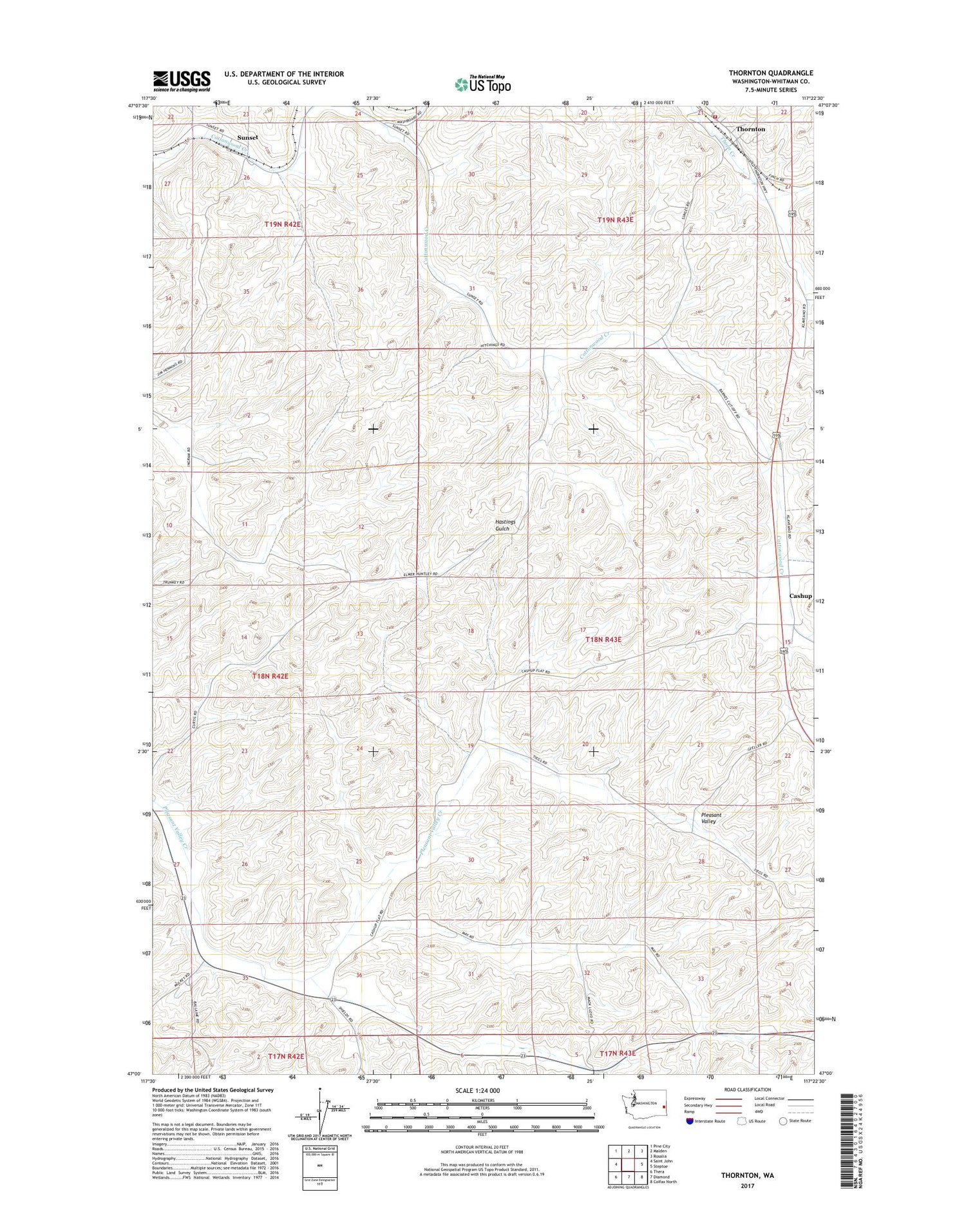Thornton Washington US Topo Map Image