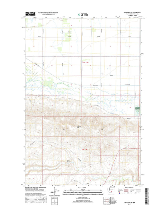 Toppenish SW Washington US Topo Map Image