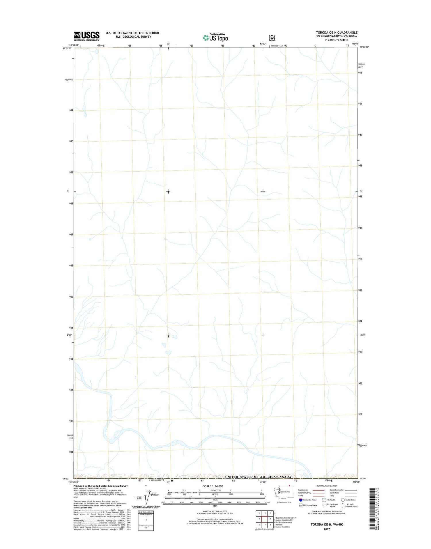 Toroda OE N Washington US Topo Map Image