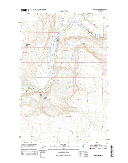 Trefry Canyon Washington US Topo Map Image