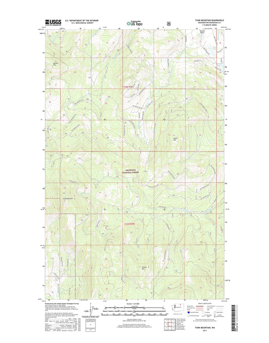 Tunk Mountain Washington US Topo Map Image