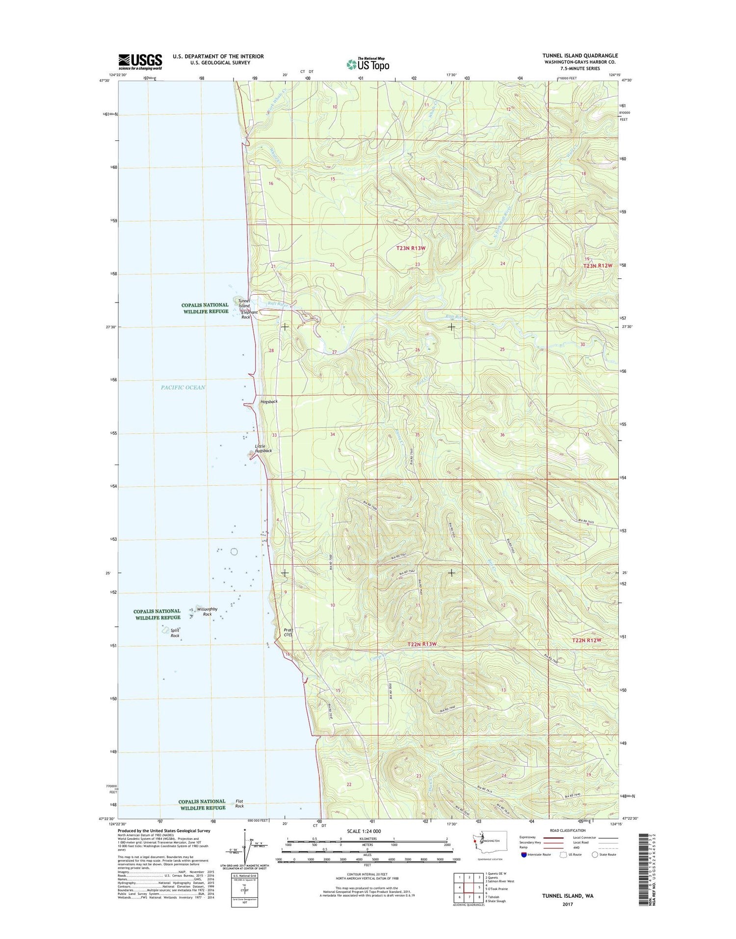 Tunnel Island Washington US Topo Map Image