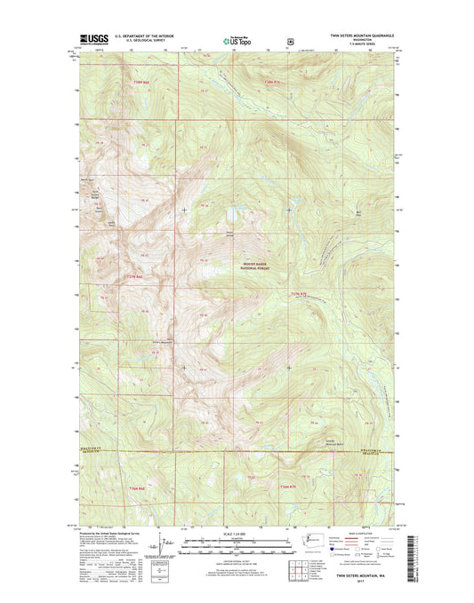 Twin Sisters Mountain Washington US Topo Map Image