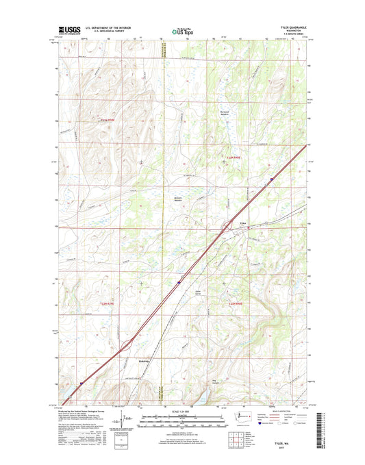 Tyler Washington US Topo Map Image