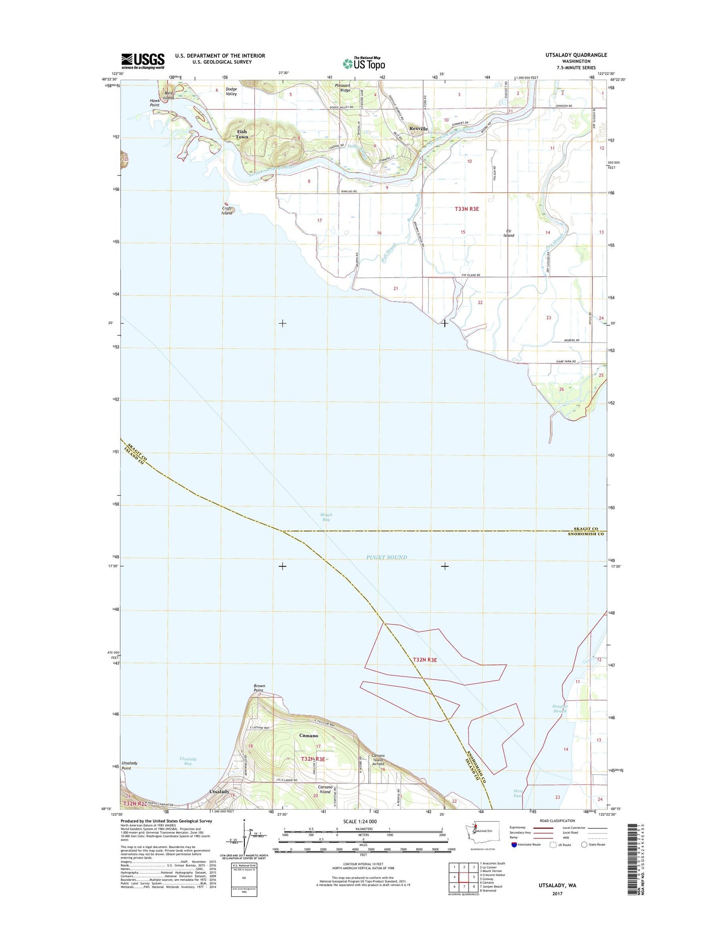 Utsalady Washington US Topo Map Image