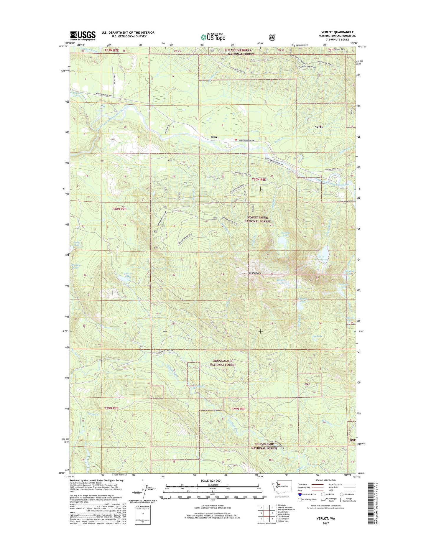 Verlot Washington US Topo Map Image