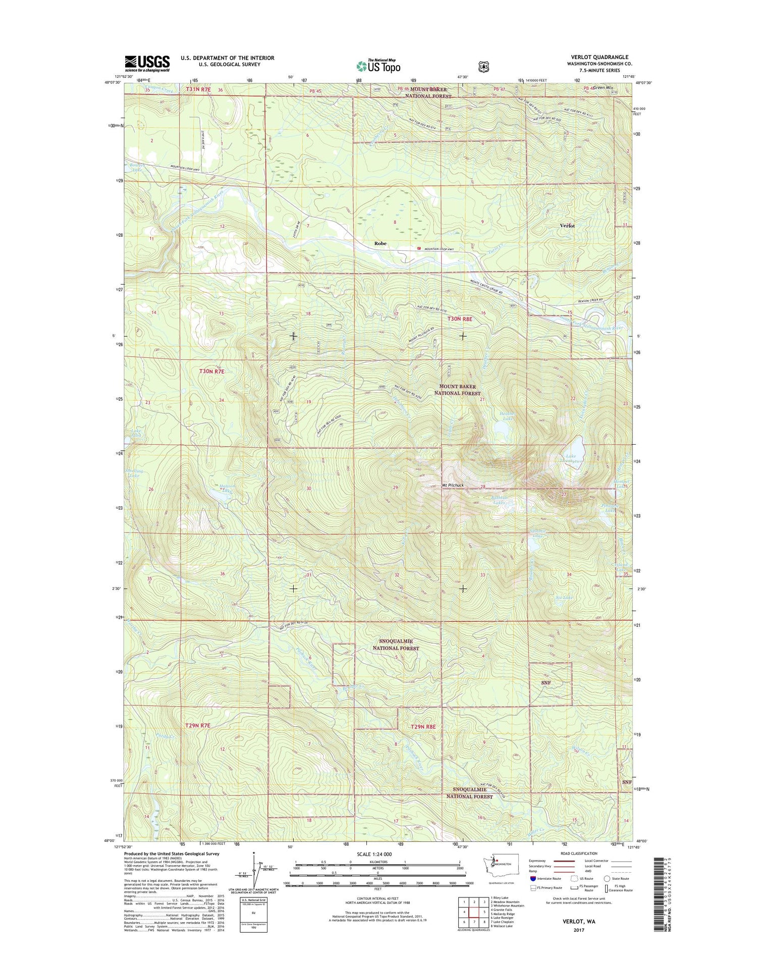 Verlot Washington US Topo Map Image