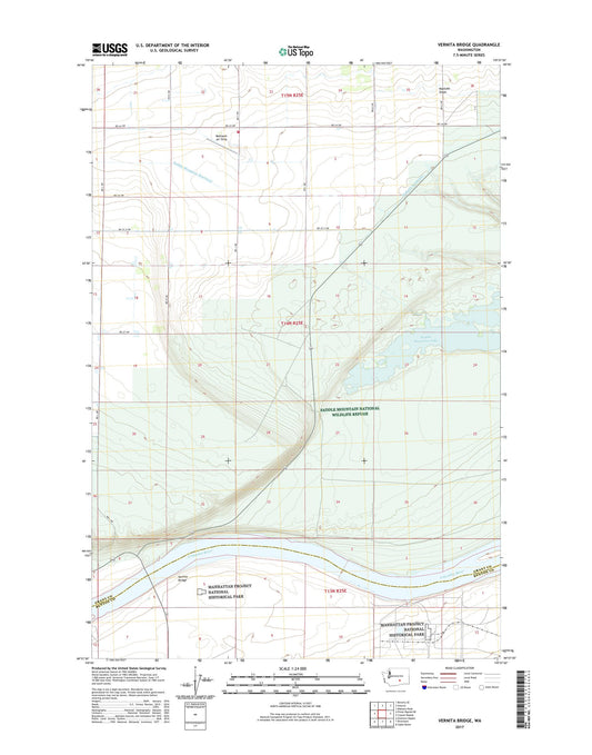 Vernita Bridge Washington US Topo Map Image