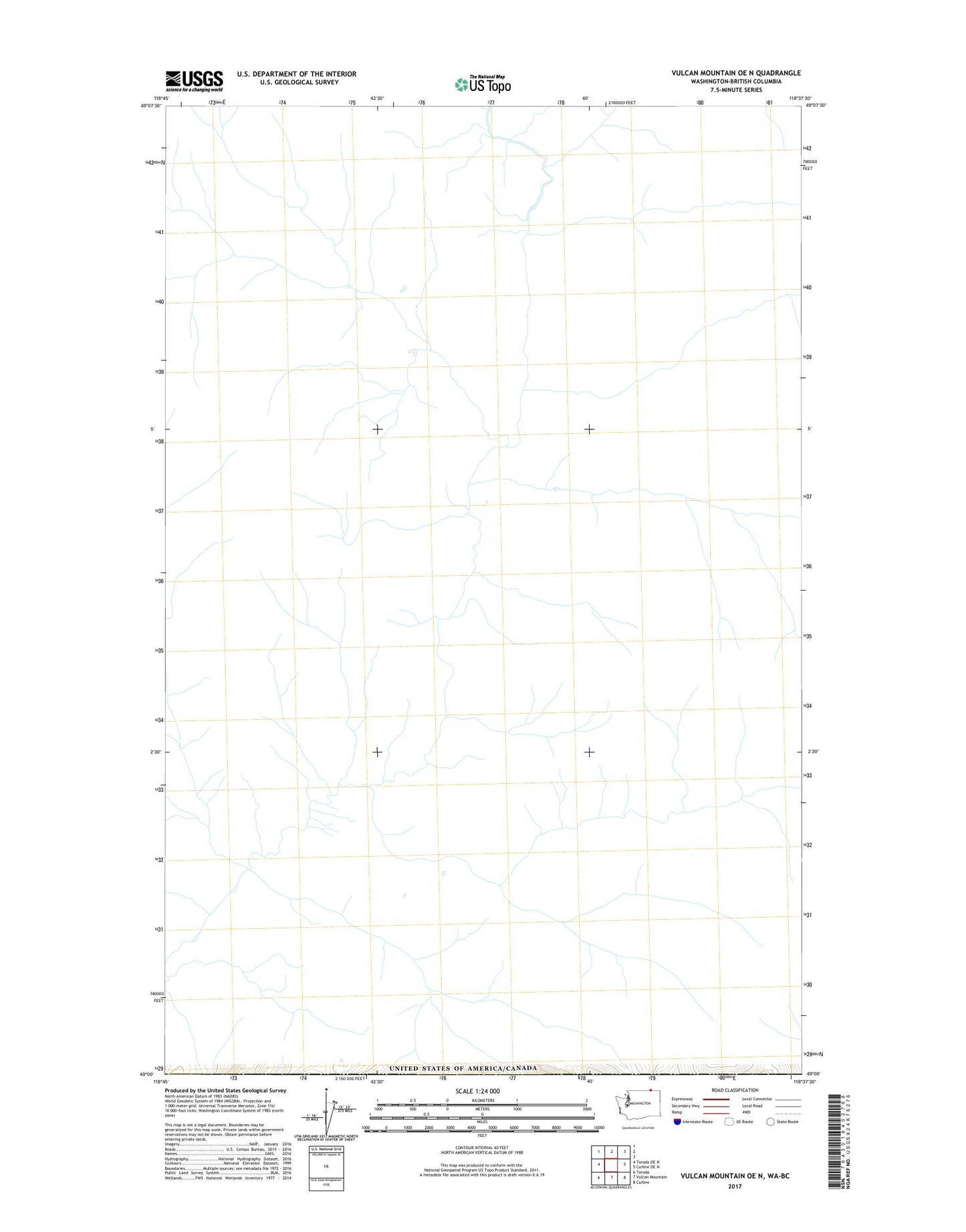 Vulcan Mountain OE N Washington US Topo Map Image