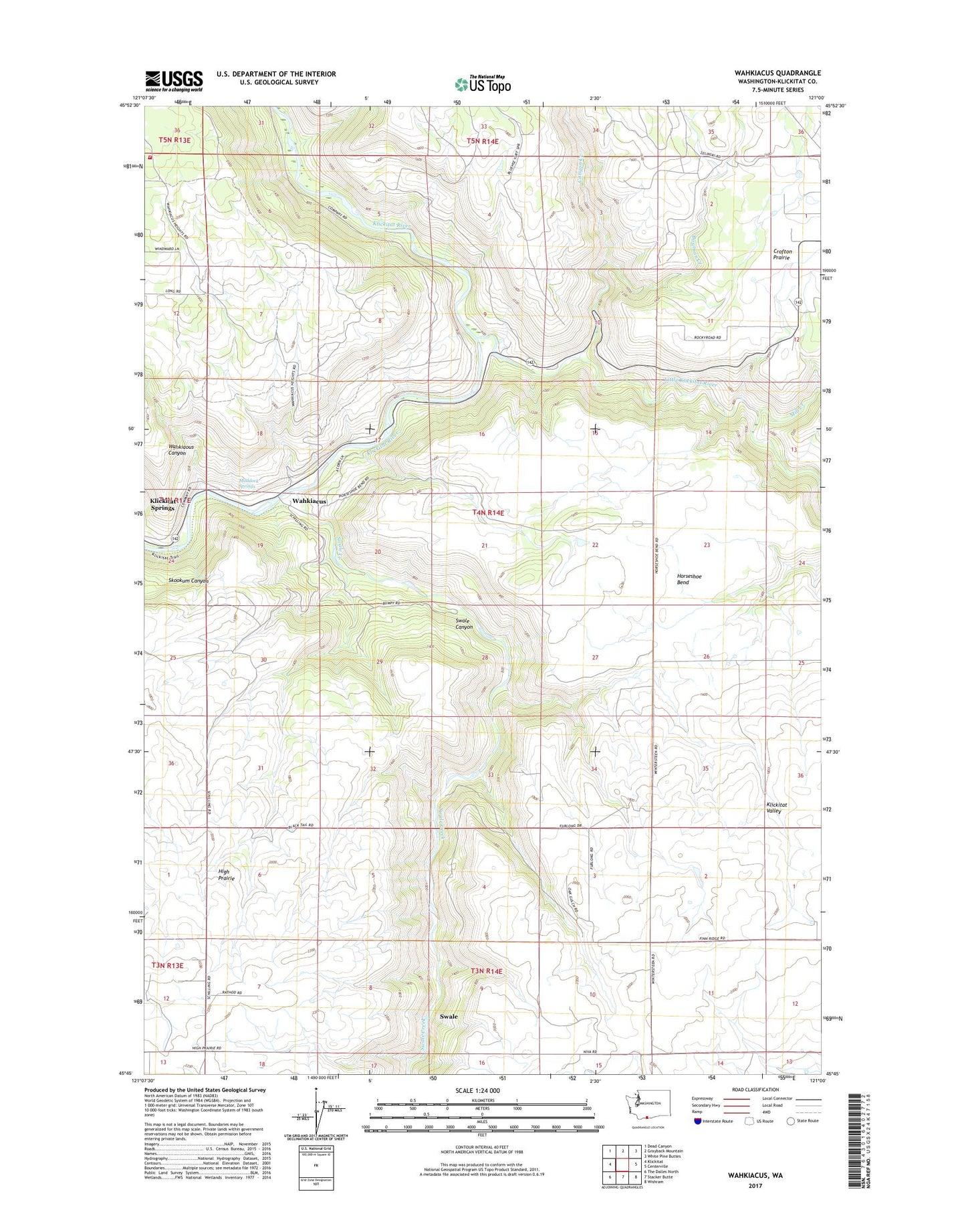Wahkiacus Washington US Topo Map Image